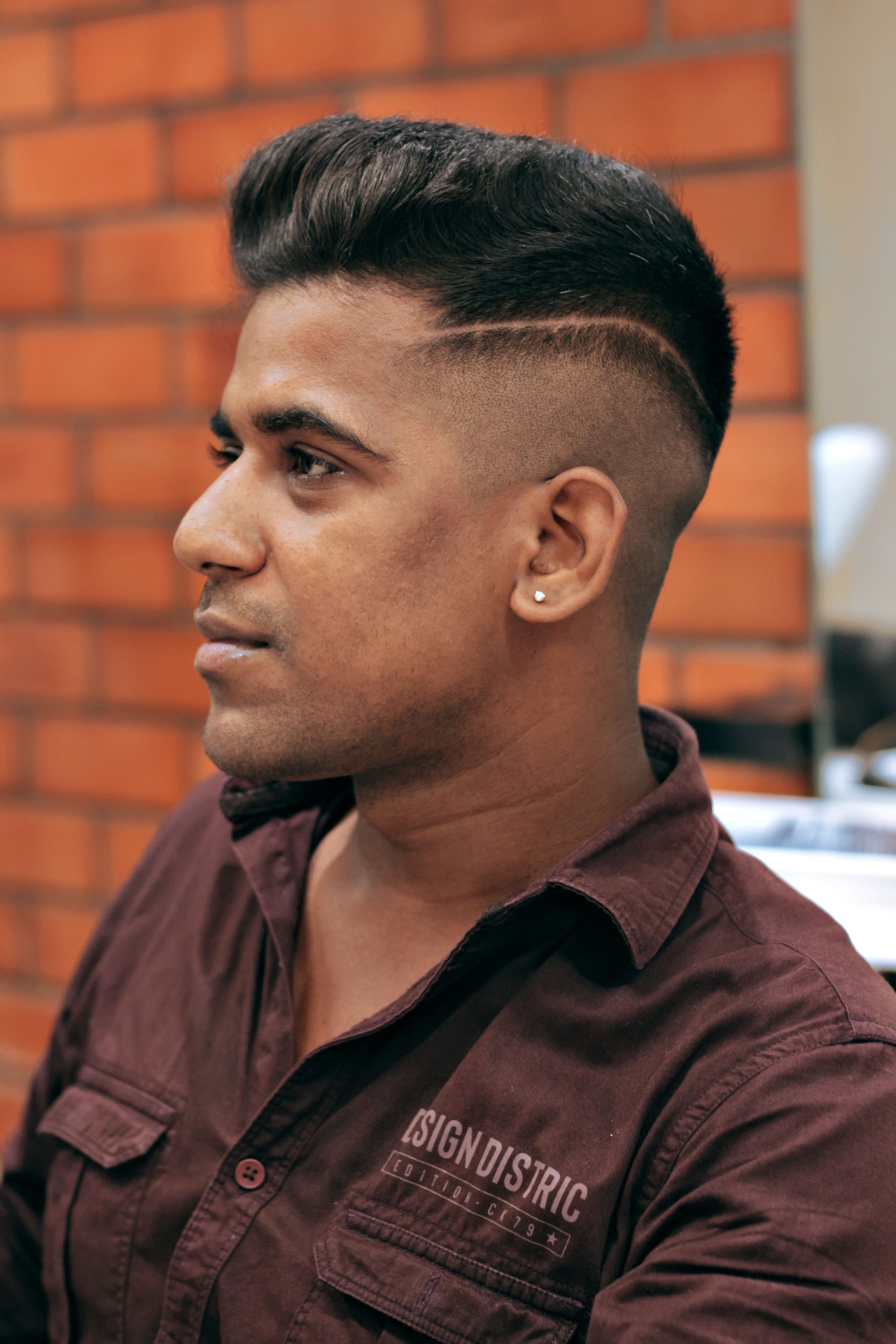 High Skin Fade + Hard Part